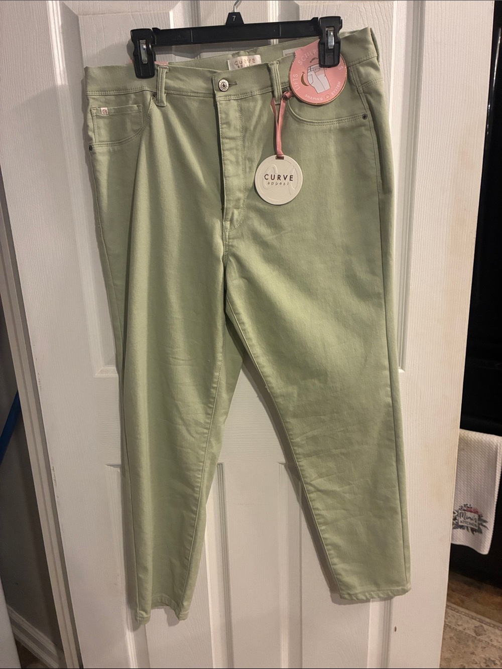 Curve Apparel Sage Green Cropped Ankle Pants - Curve Fit